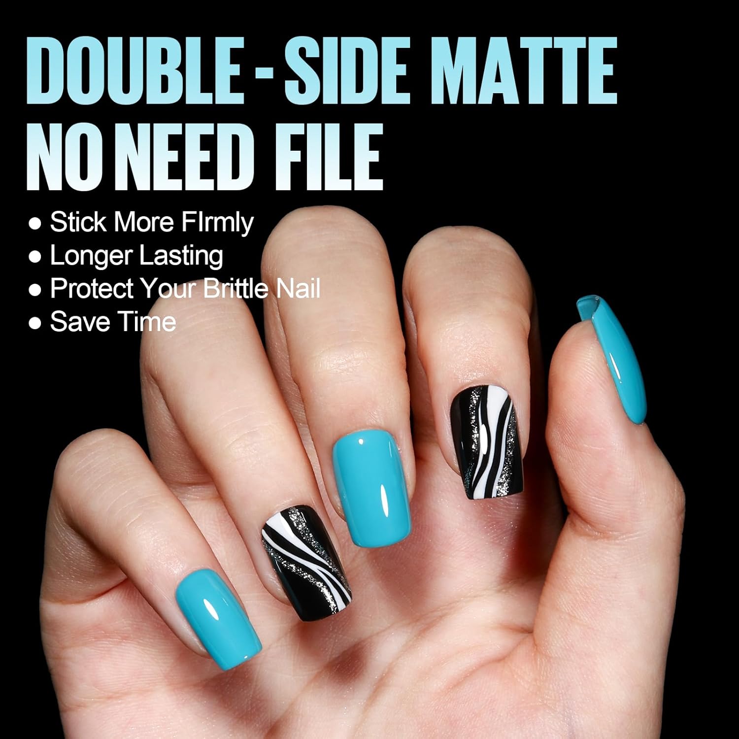 TOMICCA Short Square Gel Nail Tips, 15 Sizes No File Square Tips Full Cover, 360Pcs Soft Fake Acrylic Nails for Home DIY Nail Salon Manicure-BrightBean Baby