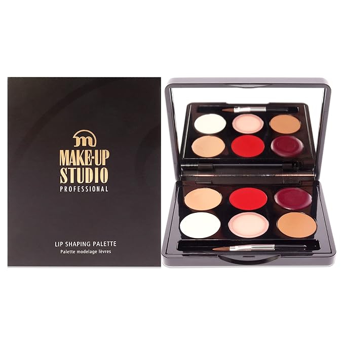 Professional Amsterdam Lip Shaping Palette - Super Handy Size Lip Shaping Palette, Lip Primer And 2 Beautiful Matte Lipstick Colors - Red Meets Purple - 1 Pc-BrightBean Baby