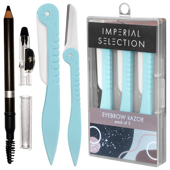 Eyebrow Razor | Facial Hair Remover Women | Dermaplaning Blades for Face | Eyebrow Hair Remover | Shaper & Razors Women | Free Eyebrow Pencil Black-BrightBean Baby