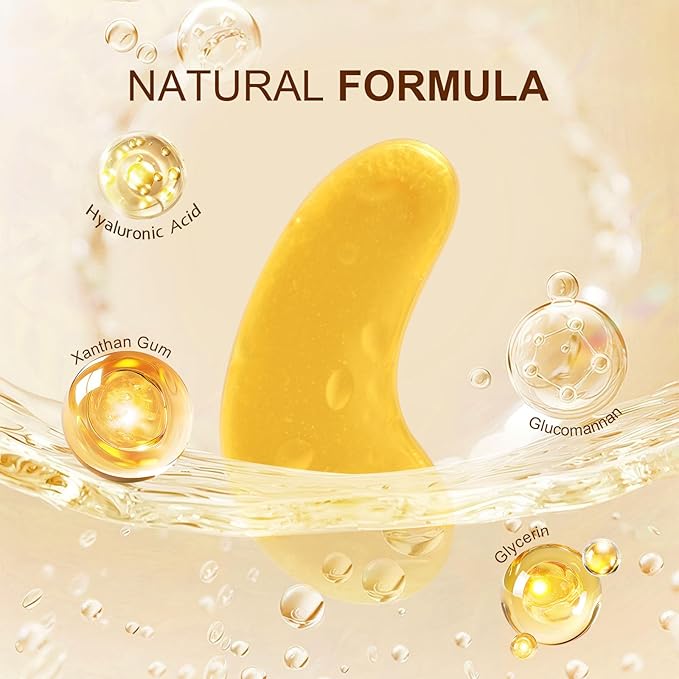 10Pairs 20Pcs 24K Gold Under Eye Patches, Collagen Eye Masks for Dark Circles and Puffiness, Reduce Wrinkles and Puffy Eyes, Refresh Your Skin, Women Skincare Eye Treatment Products-BrightBean Baby