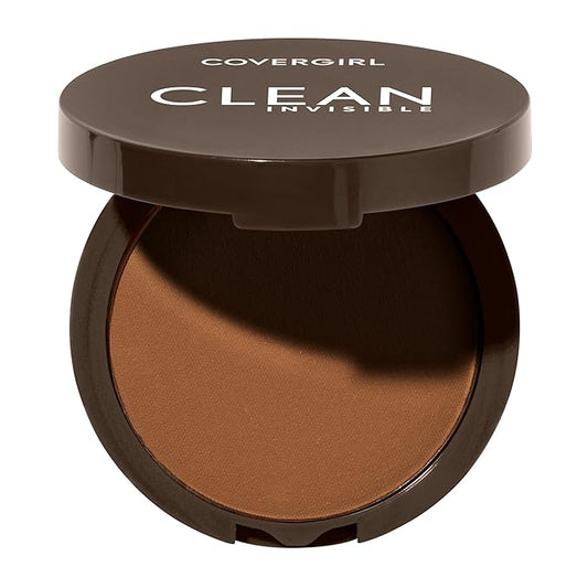 Covergirl Clean Invisible Pressed Powder, Lightweight, Breathable, Vegan Formula, Golden Caramel 180, 0.38oz-BrightBean Baby
