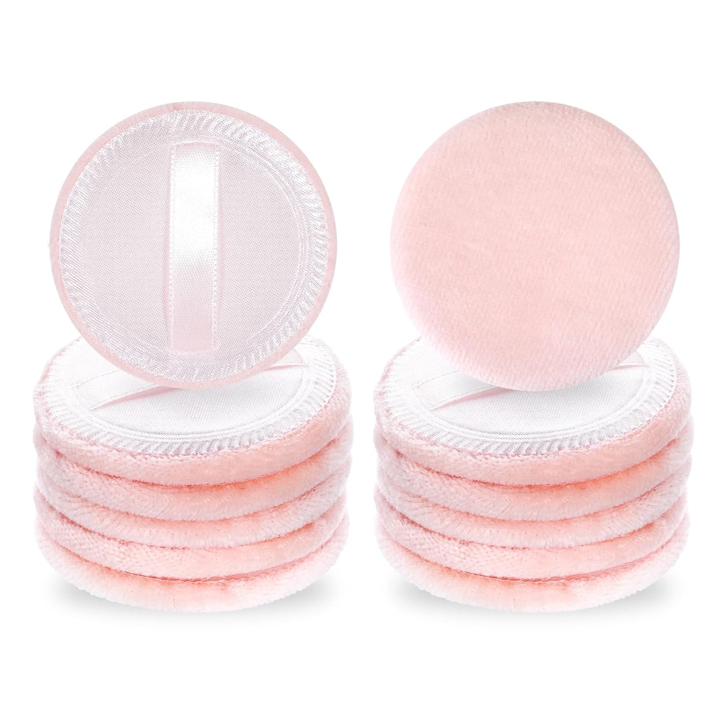 12 Pcs Makeup Powder Puff Cotton Powder Puffs for Face Powders Makeup Puffs for Powders Small Velour Puff Soft Pads Washable Face Compact for Loose Setting Pressed Powder(2.36 Inch Skin Color)-BrightBean Baby