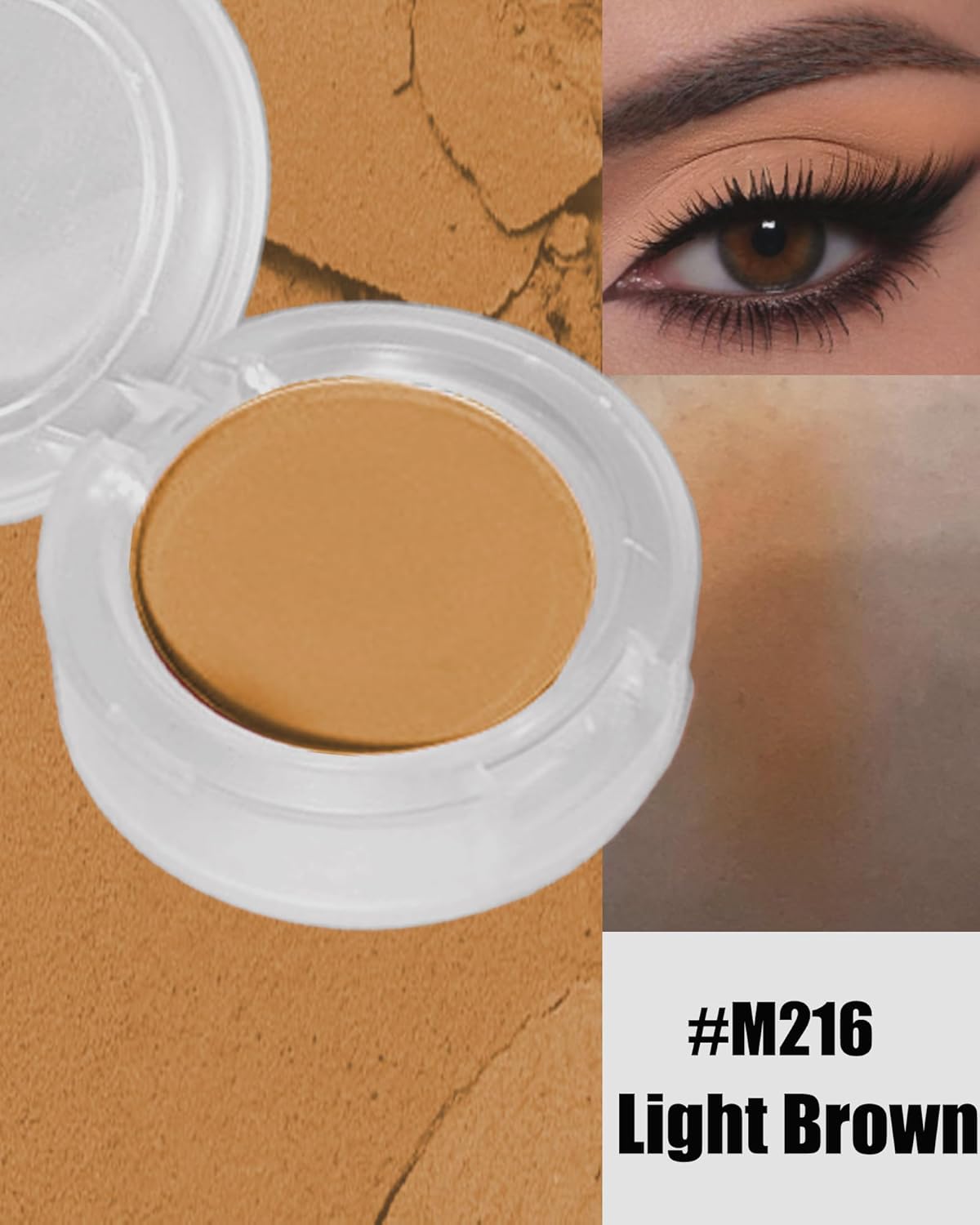 Single Matte Eyeshadow, Light Nude Brown Eye Shadow Palette Makeup for Older Women, High Pigment Waterproof Pressed Eye Shadows Powder with Smooth Lightweight,Blendable for Daily Eye Look-216-BrightBean Baby