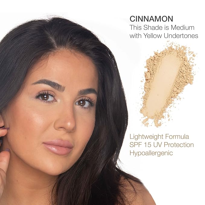 bellapierre Compact Mineral Foundation SPF 15 | Vegan & Cruelty Free Natural Makeup | Full Coverage Matte Foundation | Hypoallergenic | Oil & Talc Free - 0.35 Oz - Cinnamon-BrightBean Baby