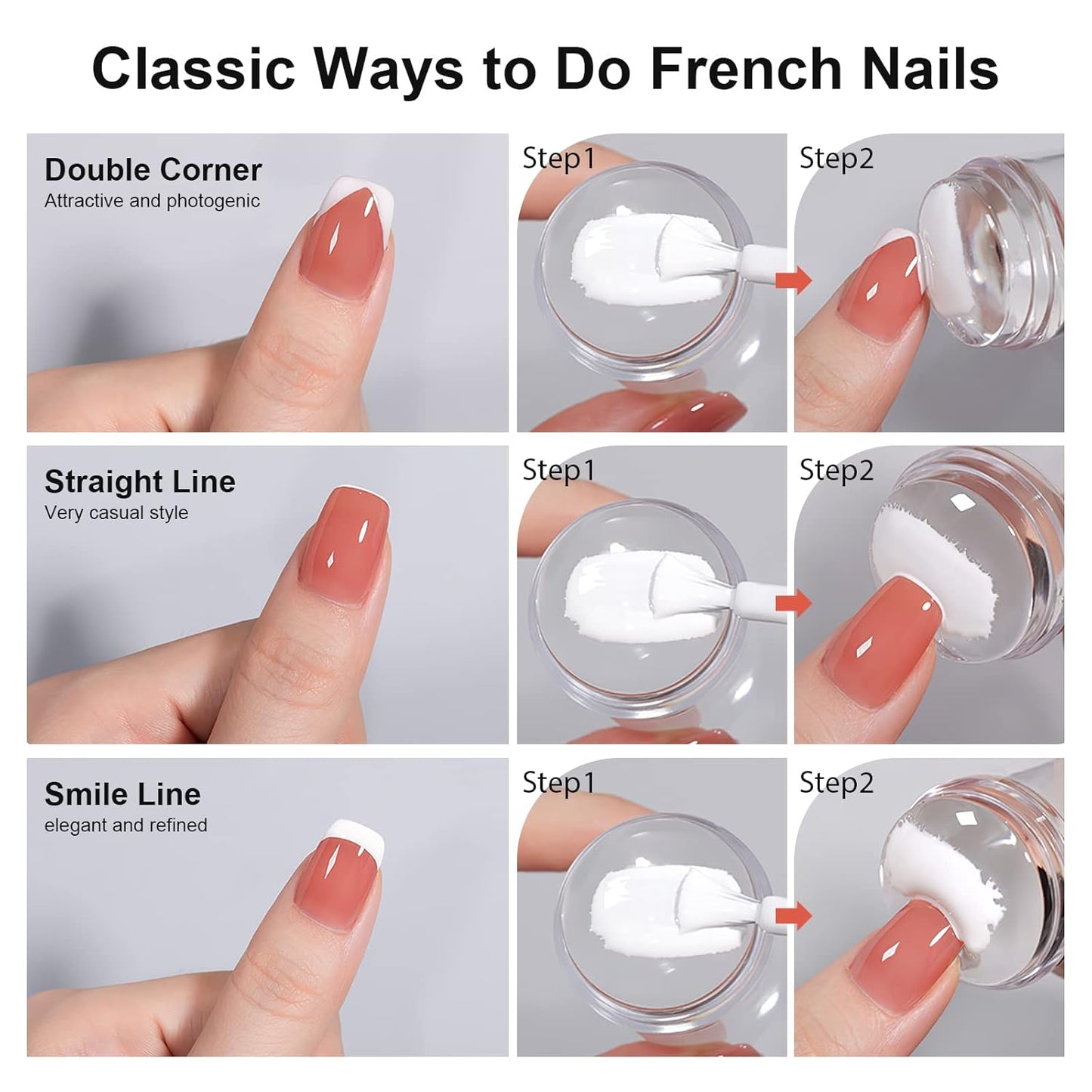 8PCS Nail Art Stamper Clear Silicone Nails Stamping Jelly with Scraper Transparent Visible Body DIY Manicure Nail Art Tool M-BrightBean Baby