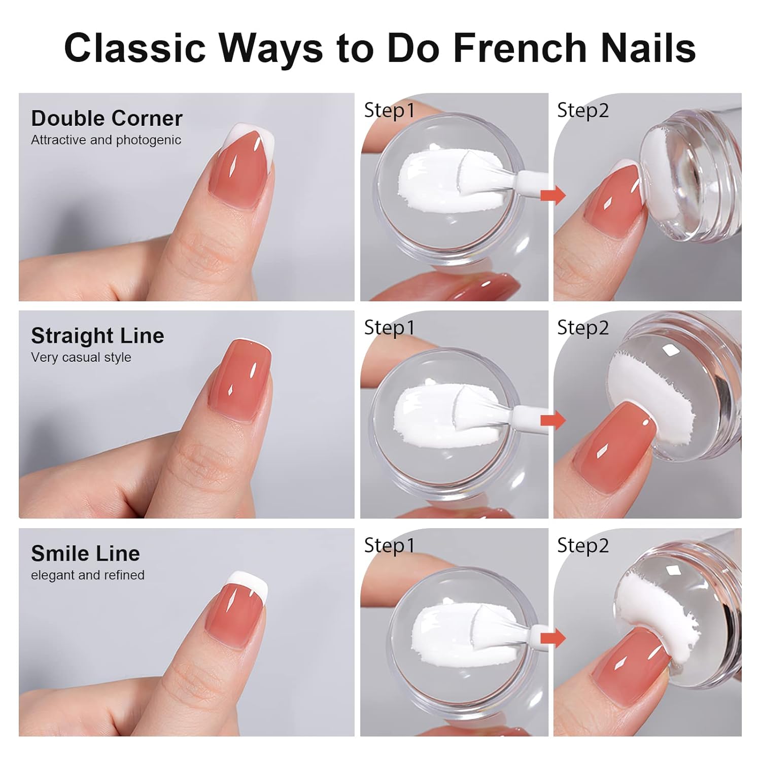 8PCS Nail Art Stamper Clear Silicone Nails Stamping Jelly with Scraper Transparent Visible Body DIY Manicure Nail Art Tool M-BrightBean Baby