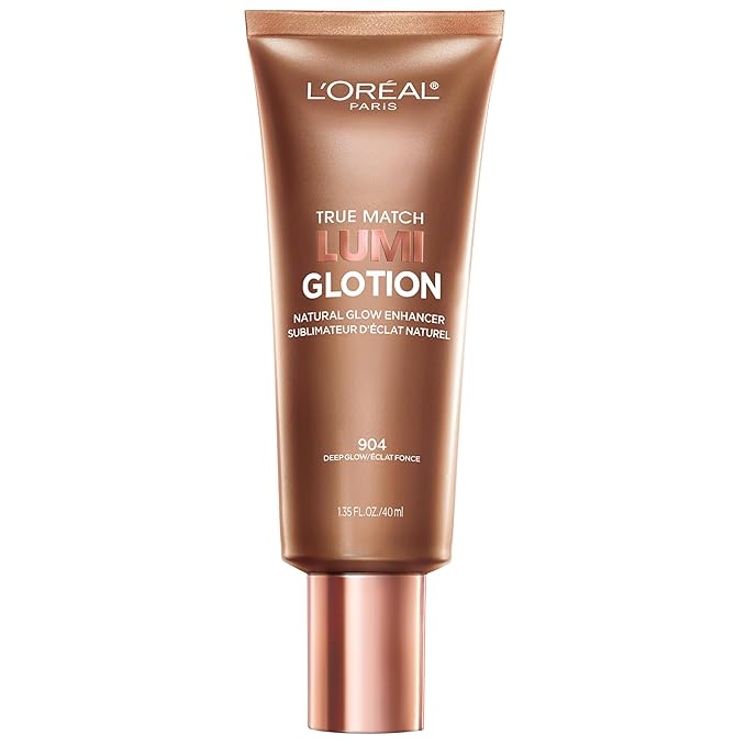 L'Oreal Paris Makeup True Match Lumi Glotion, Natural Glow Enhancer, Illuminator Highlighter, Bronzing Drops For a Sun-Kissed Glow, 904 Deep-BrightBean Baby