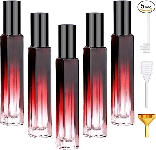 Segbeauty 5 Packs Perfume Bottles Empty, 10ML Refillable Portable Cologne Sprayer, Glass Spray Bottles for Dispensing Liquid Cosmetic, Mini Travel Size Perfume Atomizer Sample Container for Frangrance-BrightBean Baby