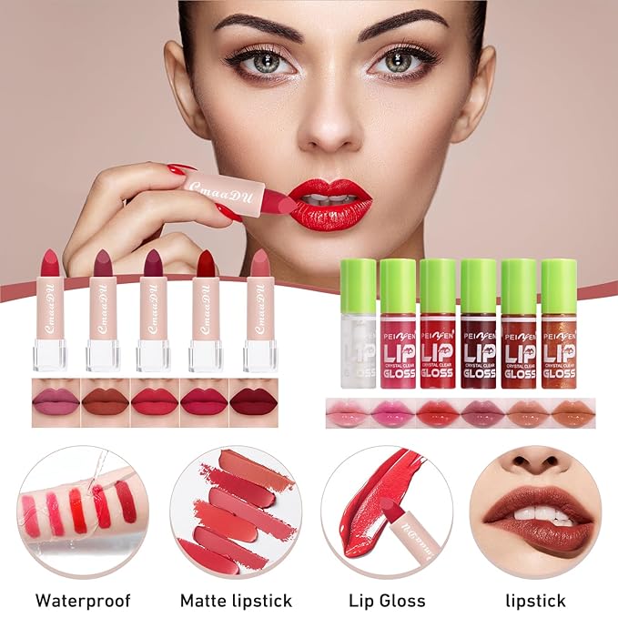 All In One Makeup Kit, Travel Makeup Kit, Makeup Gift Set, Makeup Kit for Women Full Kit, Makeup Bundle Includes Foundation Eyeshadow Palette Lipstick Eyeliner Mascara Contour Stick Cosmetic Brush Set-BrightBean Baby