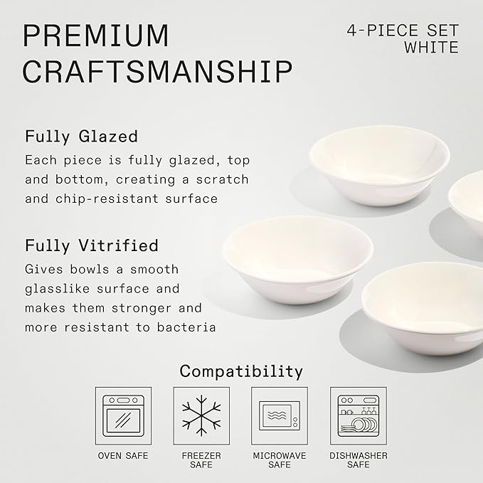 Made In Cookware - Set of 4 - Side Bowls - White - Porcelain England