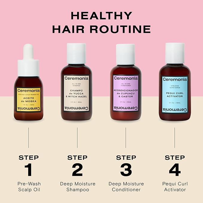 Ceremonia The Waves & Curls Travel Kit Mini Set Ultimate Hair Wellness Bundle for Textured Hair-BrightBean Baby