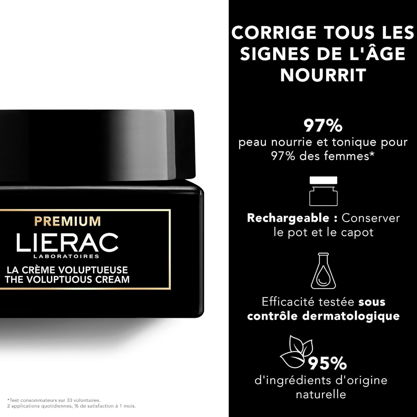 Lierac The Voluptuous Face Cream - Wrinkle-Minimizing Face Moisturizer Cream for Woman, Fine Lines, Hydrating, Corrects All the Signs of Aging with Niacinamide & Hyaluronic Acid, Sensitive Skin - 50ml-BrightBean Baby