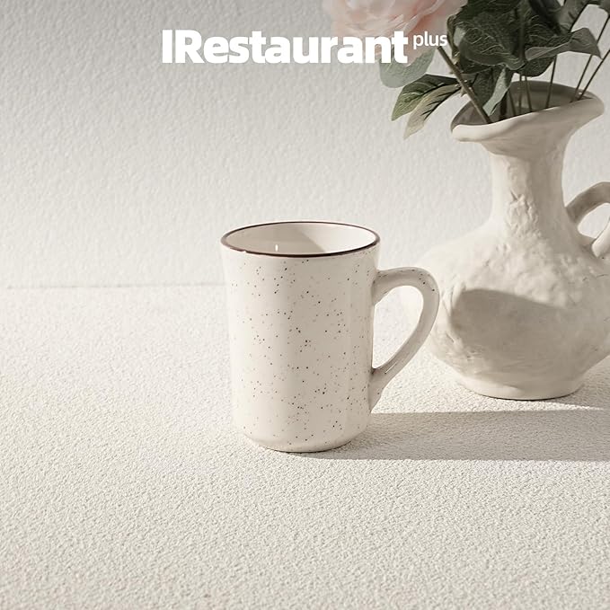 Stoneware Narrow Rim Commercial Grade Brown Speckle, Mug 8.5oz, Case of 36