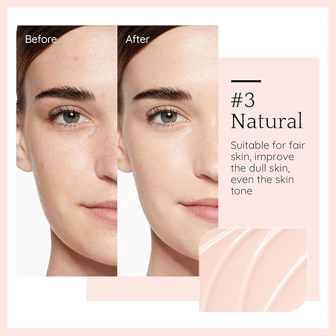 Color Correcting Makeup Primer, Tinted Face Primer Moisturizer Even Skin Tone Blur Pores Smooth Lines Hydrate Makeup Pore Primer Base Tone Correct- Natural Color 30ML-BrightBean Baby