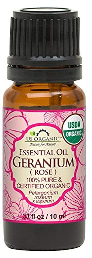 US Organic 100% Pure Rose Geranium Essential Oil (Sourced from South Africa) - USDA Certified Organic, Steam Distilled (10 ml)-BrightBean Baby