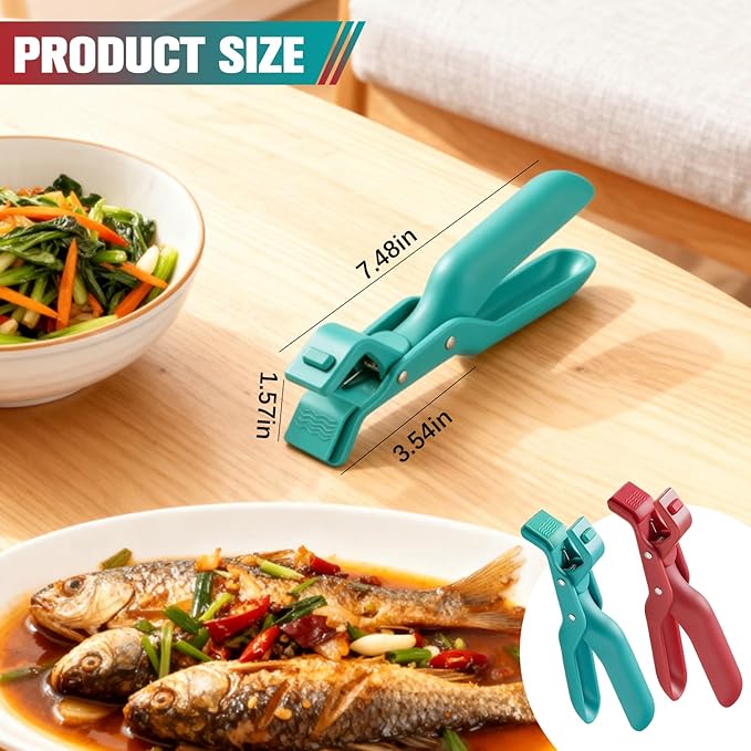 Hot Plate Gripper, New Hot Plate Grippers Tongs, Anti Scald Bowl Holder Clip, Bowl Dish Plate Grabber Clips Tongs Clamp Holder, For Air Fryer & Food Steamer & Oven & Microwave Oven (2 All)