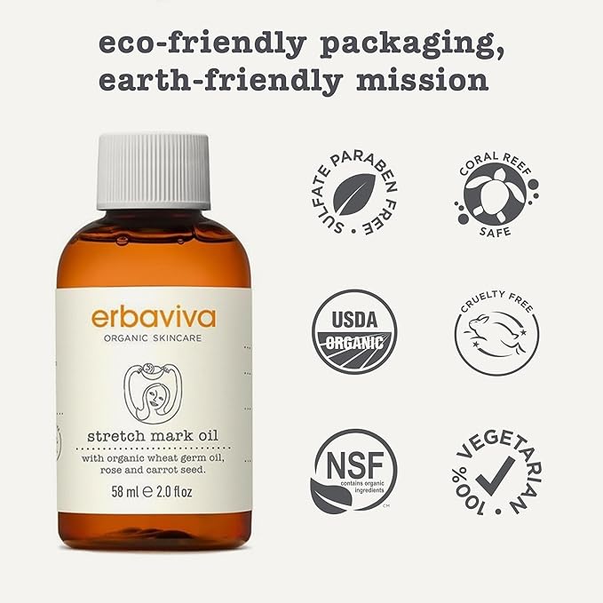 Erbaviva Stretch Mark Oil -Travel size 2 Fl Oz-BrightBean Baby