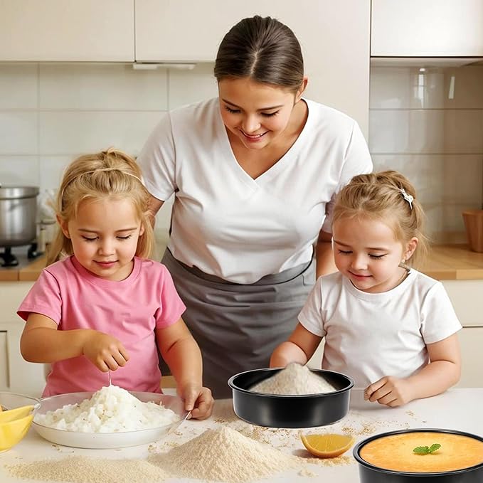 6 Inch Cake Pans Set of 3, Smash Cake Pans with 100PCS Parchment Paper for Layer Cakes, No-Stick Round Cake Pan Sets for Baking, Durable Baking Pan Set for Christmas Birthday, Dishwasher Safe
