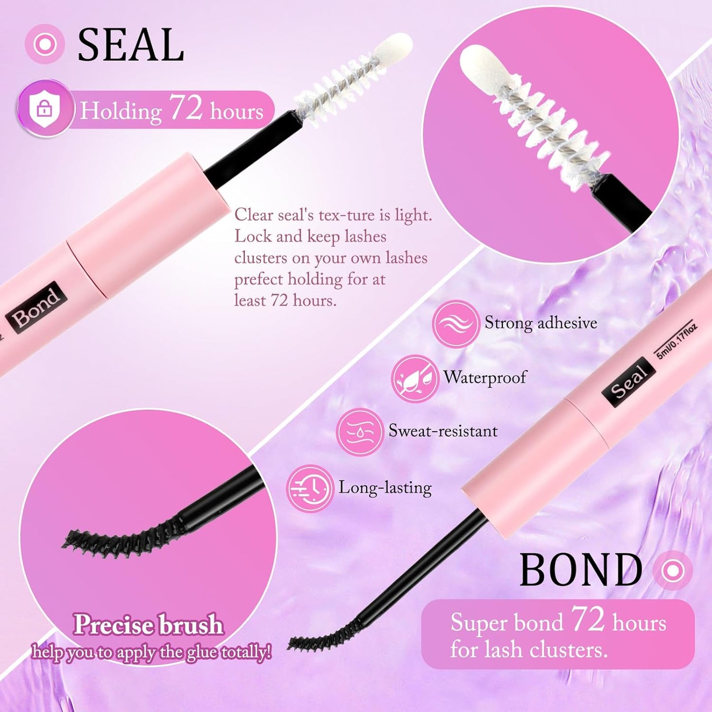 Volume Lashes Clusters Lash Kit Gift Packs 770Pcs with 2X Bond&Seal 5 style Mixed C-Curl False Eyelashes Extensions Faux Mink Individual Lash Wholesale Pack DIY Individual Fake Eyelashes Box-BrightBean Baby