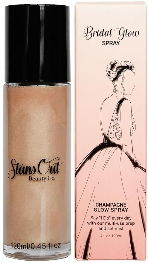 StansOut Beauty Co Bridal Glow Setting Spray | Dewy Illuminating Face Mist Fixing Spray for Makeup Finish | Long-Lasting Makeup Setting Spray for Face Paint, Dewy Finish, and Mature Skin 120ml-BrightBean Baby