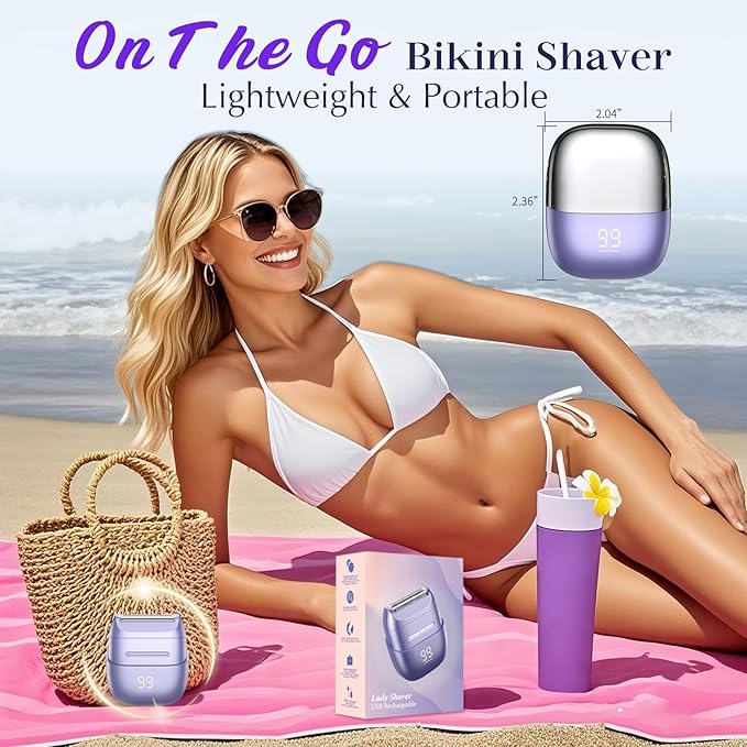 Electric Razors for Women, Womens Electric Leg Shaver Cordless Shaver for Women Painless Facial Hair Removal for Arms, Underarms, Bikini Trimmer, Portable & Safe, Wet & Dry Use Razor-BrightBean Baby