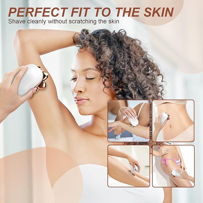 2-in-1 Electric Razors for Women, Wet/Dry 7D Rechargeable Rotary Shaver for Legs, Water Resistant Grooming Kit - Electric Razors for Women, Facial Hair Removal, Bikini Trimmer, Lips - Gentle Hair Remo-BrightBean Baby