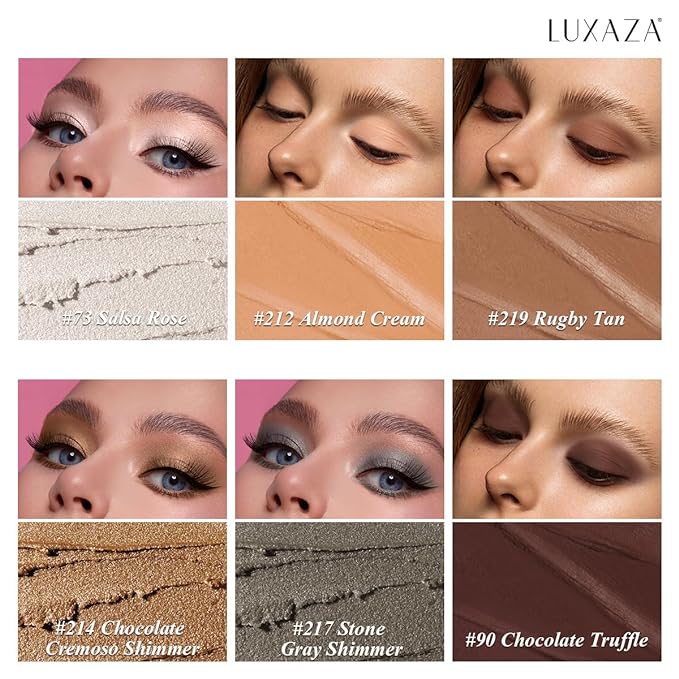 Neutral Eyeshadow Stick Makeup Set, Metallic Shimmer Matte Cream Eye Shadow Eyeliner Brightener Pencil Crayon - Classic 6PCS A002