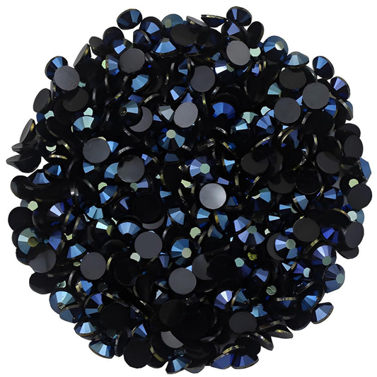 4500 Pcs SS6 2mm AB Flatback Rhinestones for Nails Art Crafts Glitter Round Shine Gems Crystals DIY Clothes Shoes （Black-Bottom Ink-Blue AB）-BrightBean Baby