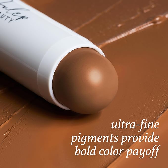 Julep Skip the Brush Cream to Powder Bronzer & Contour Stick - Melted Cocoa Medium skin tones - Long Lasting Blendable and Buildable Color -Multi-Use 2-in-1 Blush and Lip Makeup Stick-BrightBean Baby
