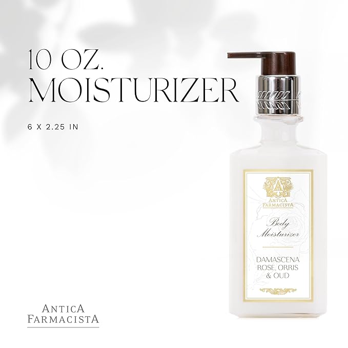 Antica Farmacista Body Moisturizer - Moisturizing Scented Lotion - Premium Body Moisturizer - Luxury Gift for Women & Men - Hand & Skin Hydration - Damascena Rose, Orris and Oud, 10 Fl Oz-BrightBean Baby