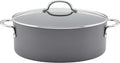 Rachael Ray 80090 Professional Hard Anodized Nonstick Cookware Oval Pasta Pot/Braiser, 8 Quart - Gray