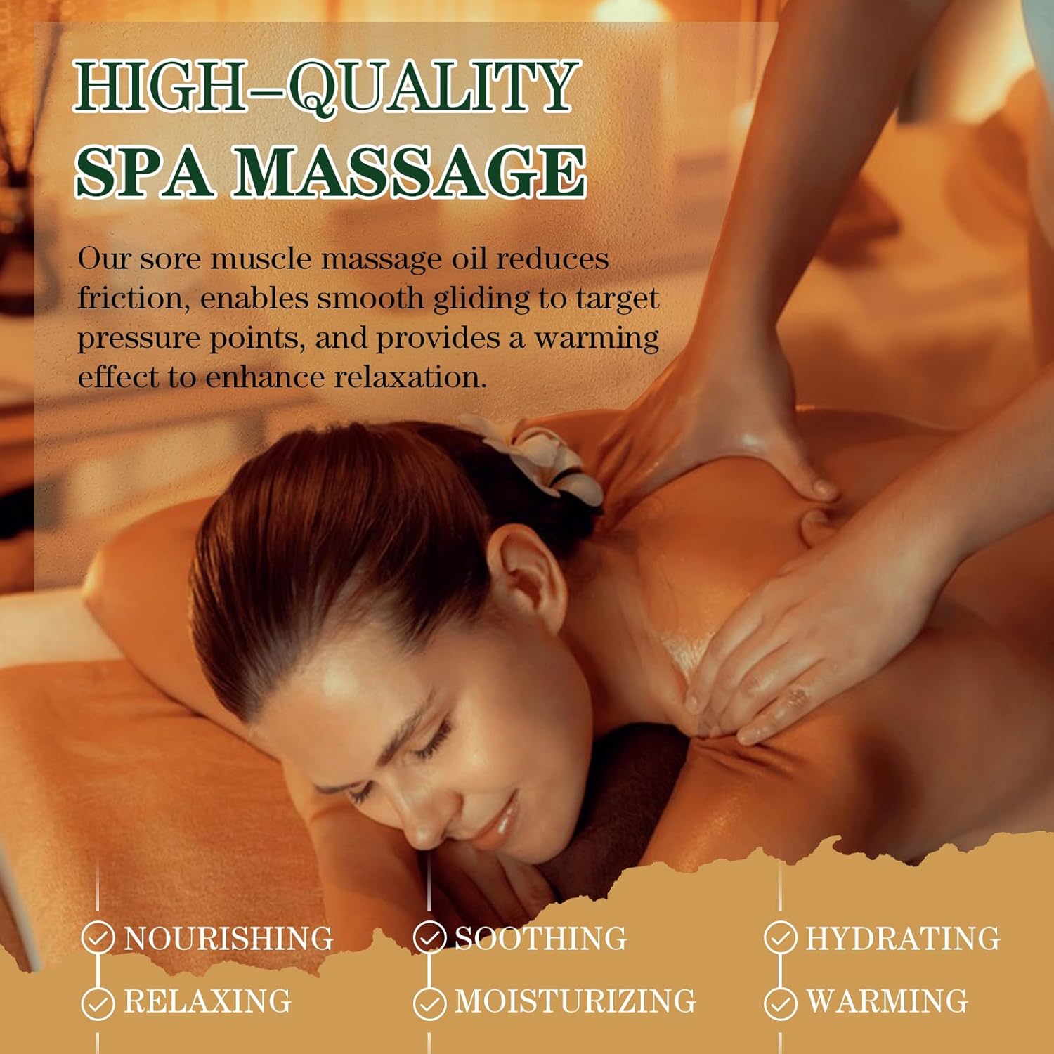 Sore Muscle Massage Oil for Massage Therapy, 8 FL OZ Natural Body Massage Oil with Lavender Oil, Arnica & Chamomile Extract, Soothes Muscle and Joint for Professional & Home Use-BrightBean Baby