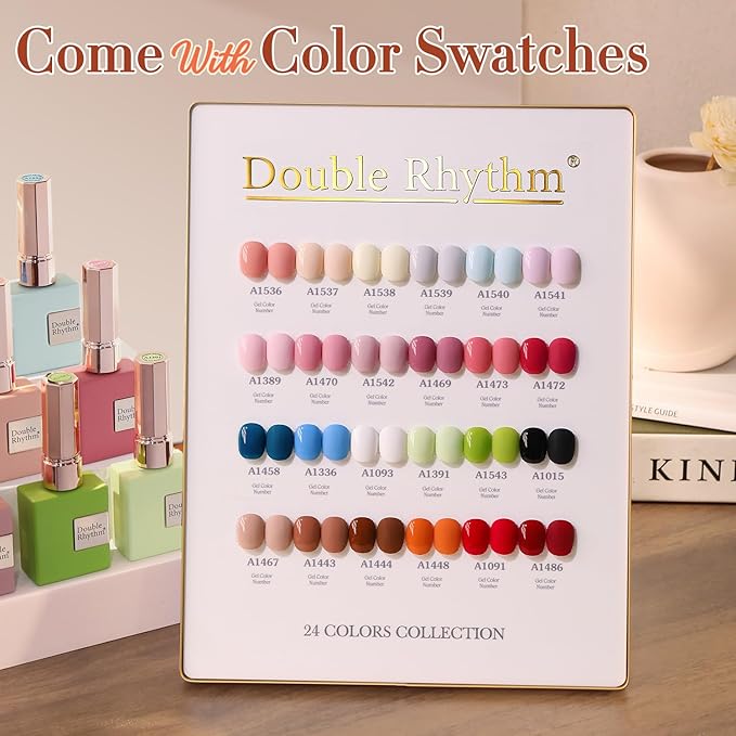 Double Rhythm 28Pcs 0.5Oz Gel Nail Polish Set Same Color Same Bottle Soak Off Gel Polish Kit Nail Art Manicure Salon DIY at Home for Women (White Pink Collection-T24-2)-BrightBean Baby