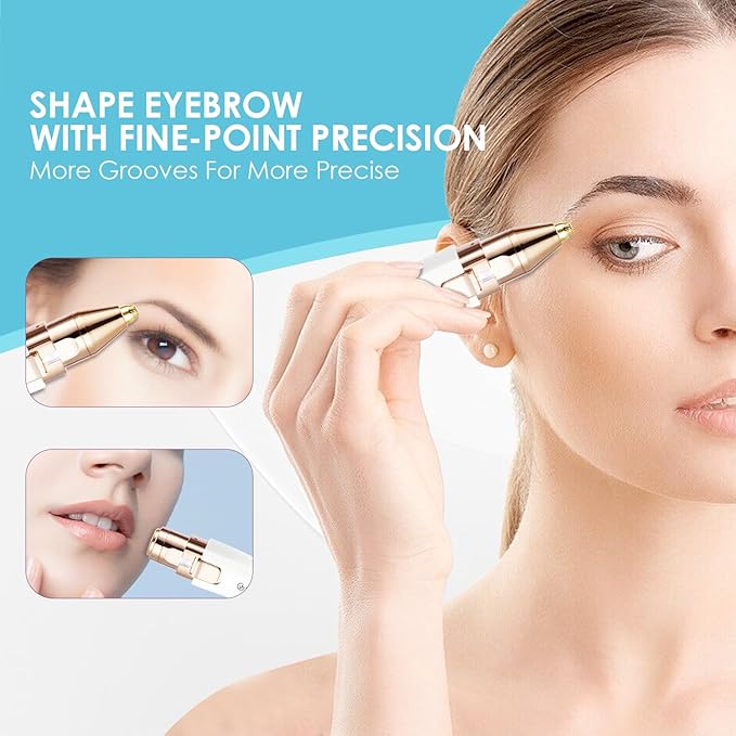 Rechargeable Eyebrow and Facial Hair Remover for Women - 2 in 1 Razor with Built-in LED Light for Painless Hair Removal-BrightBean Baby