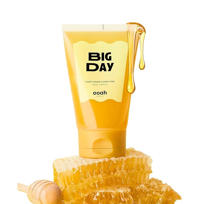 BIG DAY Nourishing Honey Face Mask | Korean Skincare for Deep Hydration & Glow | Propolis, Bee Pollen & Ceramide for Radiance & Skin Barrier Support | 120ml 4.05fl.oz-BrightBean Baby