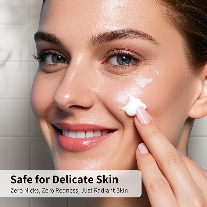 Face Razors for Women, Dermaplane Razor for Women Face, Eyebrow Razor, Facial Razors, Dermaplaning Tool, Reusable Metal Handle with 4 Microblades for Sensitive Skin, Peach Fuzz Remover, Green-BrightBean Baby