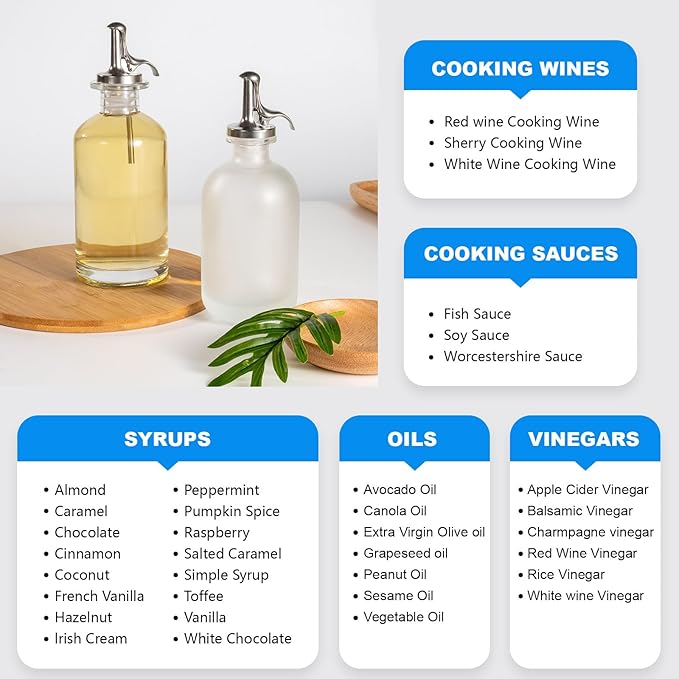 3-in-1 Liquor Bottle Pourers with Speed Spouts, Automatic Sealing Spout with Built-in Caps - Dishwasher Safe, Alcohol Speed Spouts - 2PCs with 2 Adapters (Glossy version)