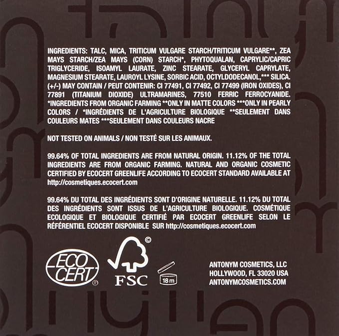 Antonym Cosmetics Baked Blush for Cheeks Face Powder Makeup Wrinkle Defying Minimize Fine Lines Pores Mattifying Highlighting Tan Contour (Crush)-BrightBean Baby