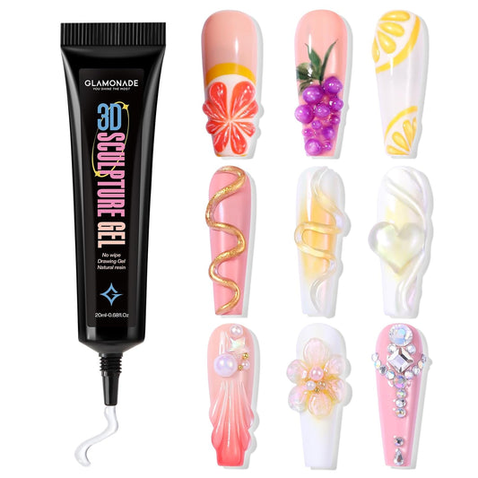 3D Sculpting Gel Nail Art: 15g Nail Sculpting Glue No Wipe Clear Gel Polish DIY Nail Art for Drawing Molding Nail Tech Must Haves Manicure Decoration Supplies-BrightBean Baby