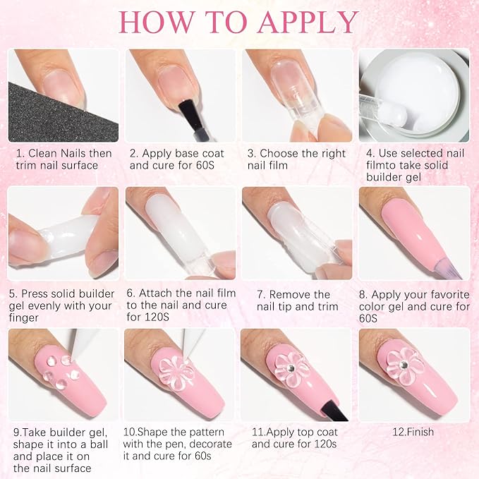 MIZHSE Solid Builder Gel, Nail Sculpture Gel Non-Sticky 4 Colors Nude Clear White Pink Hard Builder Nails UV LED Nail Extension for Salon Manicure Home DIY-BrightBean Baby