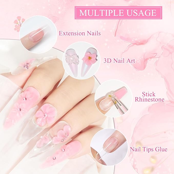 MIZHSE Non-Sticky Solid Builder Gel For Nails, 30g Clear and Pink Sculpting Building Carving Modeling Hard Gel for Nail Strengthen Nail Extension 3D Nail Art for Soak Off Manicure Kit DIY Home Gift-BrightBean Baby