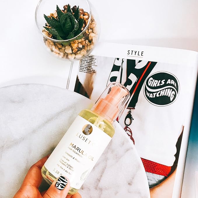 Luseta Marula Oil Hair Treatment for Fine & Dry Hair Serum Smoothing Hair Adding Shine and Nourishing Scalp 3.38oz-BrightBean Baby