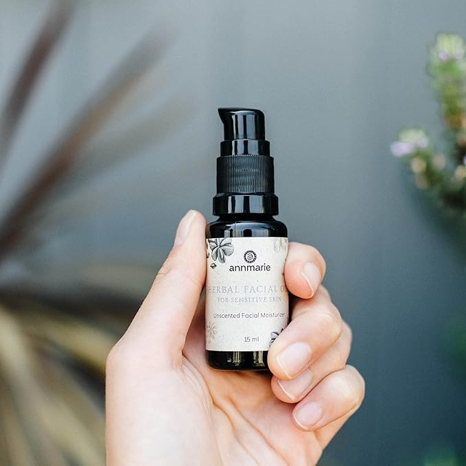 Annmarie Skin Care Herbal Facial Oil For Sensitive Skin - Unscented Facial Oil With Squalane, Sacha Inchi Oil + Camellia Seed Oil (15Ml / 0.5 Fl Oz)-BrightBean Baby