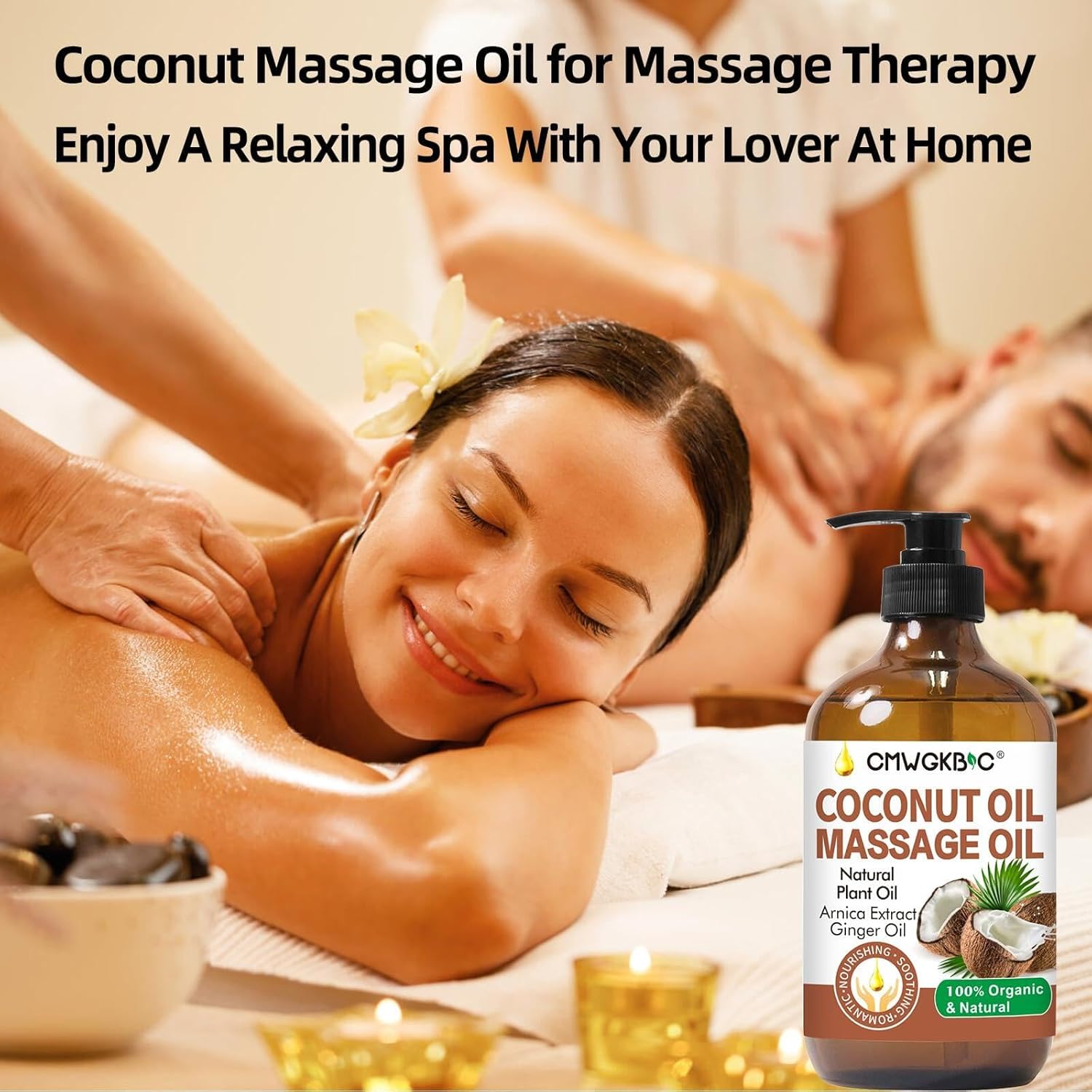 Coconut Oil Massage Oil for Massage Therapy- Relaxing Massage Oil,Carrier Oil for Essential Oils,Non-Greasy Coconut Oil for Skin and Hair,Massage Oils for Date Night Spa Body Oil for Women Men-BrightBean Baby