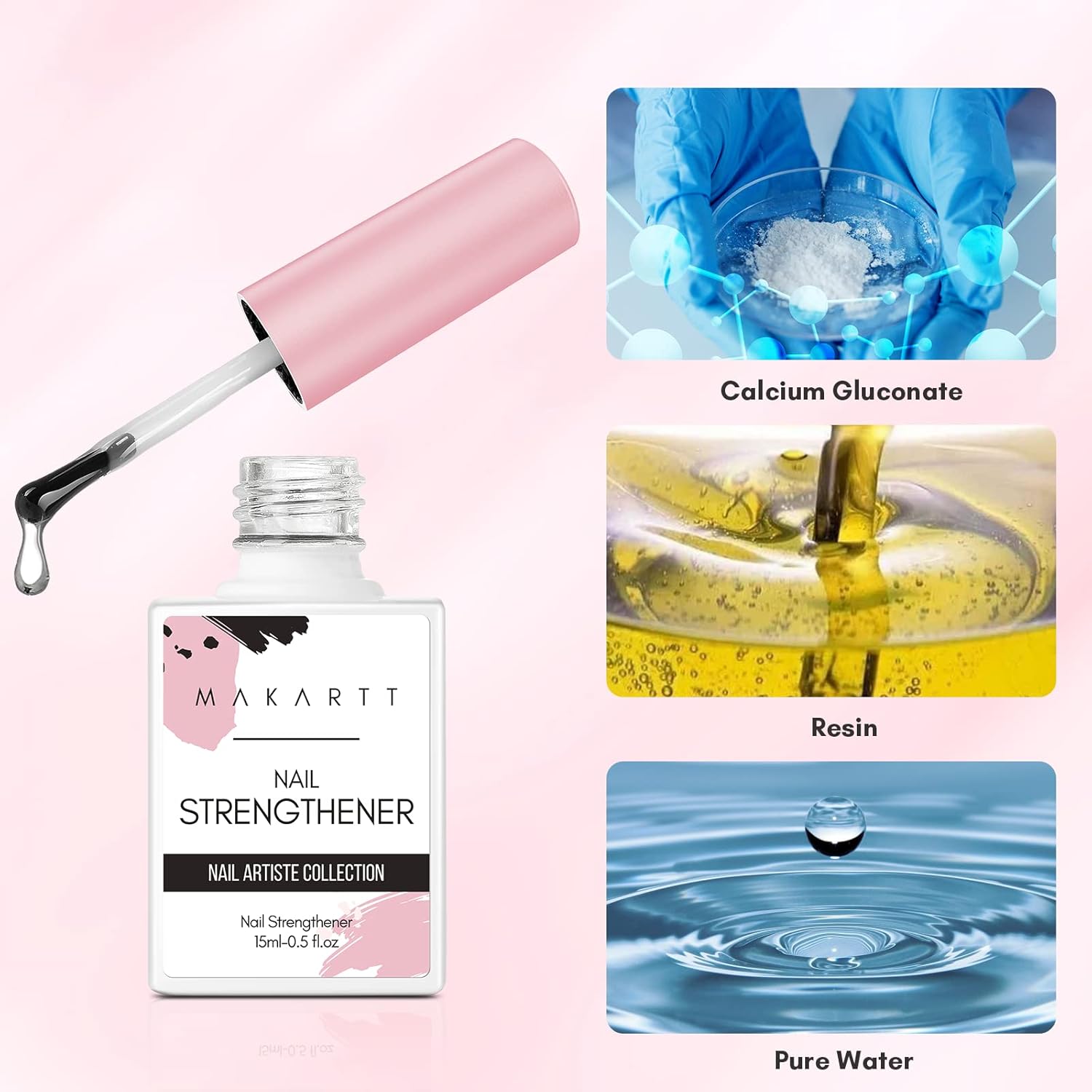 Makartt Gel Nail Strengthener Reinforce Polish, Nail Strengthening Repair Polish Nail Hardener for Treating Weak Damaged Peeling Nails Clear Soak Off Gel Lacquer Long Lasting Professional DIY Nail Art-BrightBean Baby