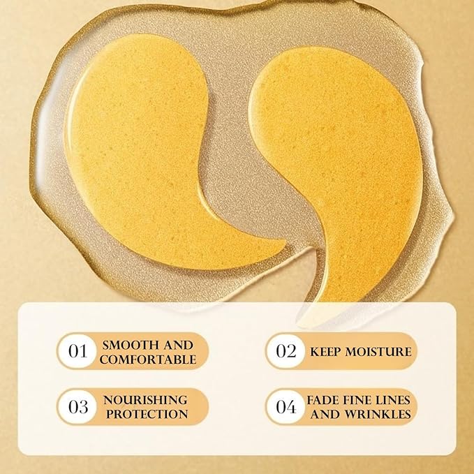 Under Eye Patches - 24K Gold Eye Mask,Moisturizing Serum for Firming, Brightening, and Relieving Eye Fatigue - Under Eye Patches for Dark Circles and Puffiness (gold)-BrightBean Baby
