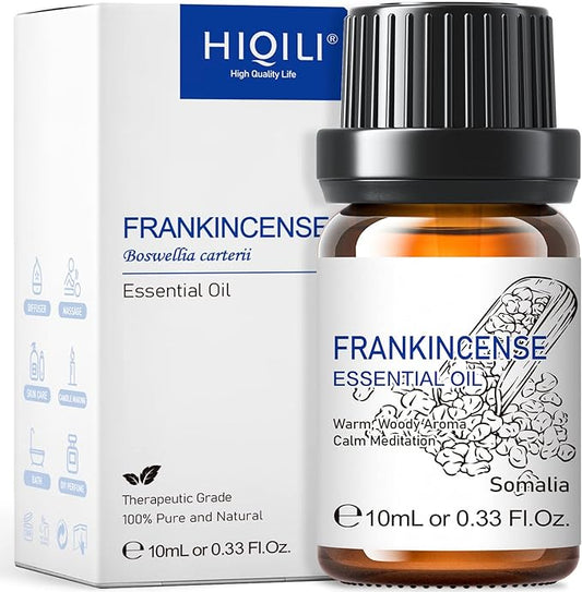 HIQILI 0.33 Fl Oz Frankincense Essential Oil, Relaxing, Skin Care, Camp Atmosphere Creation, Can be Added to Body Lotions, Creams, Aromatherapy Use - 10ml-BrightBean Baby
