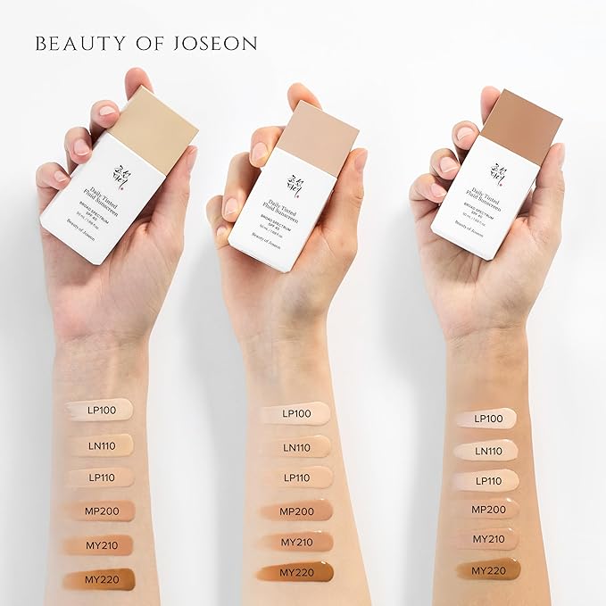 Beauty of Joseon Daily Tinted Fluid Sunscreen 12 Shades for Face Moisturizing Broad Spectrum SPF 40 Korean Skincare 50ml, 1.69 fl.oz #LP110-BrightBean Baby