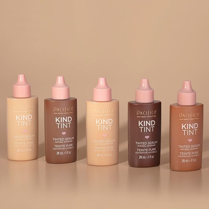 Pacifica Beauty Kind Tint Tinted Serum, Skincare, Vegan Collagen, Hyaluronic Acid, Vitamin C, Niacinamide, Caffeine, Hydrating, Lightweight Foundation, Natural Dewy Skin, Shade 15, 1 fl oz (1 Count)-BrightBean Baby