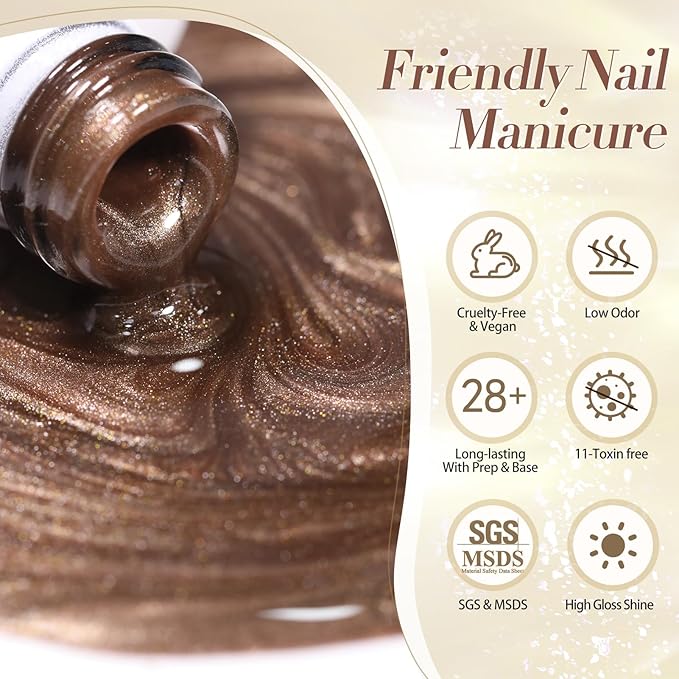 Born Pretty Cat Magnetic Eye Gel Nail Polish, Fall Winter Jelly Glass Magnetic Gel Polish, Purple Brown Pink Nude Glitter Soak Off Nail Art Salon Manicure Home Gift 7ml 6pcs-BrightBean Baby